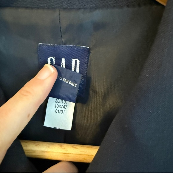 Gap Vintage Navy Wool Stretch Button Blazer Jacket Size M - Picture 4 of 7